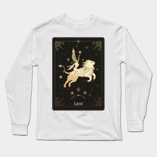 Leo Zodiac Sign Golden Long Sleeve T-Shirt